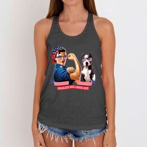 Childless Dog Lady Is Voting Kamala Election Usa 2024 Women's Knotted Racerback Tank