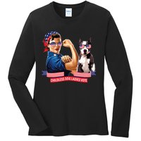 Childless Dog Lady Is Voting Kamala Election Usa 2024 Ladies Long Sleeve Shirt