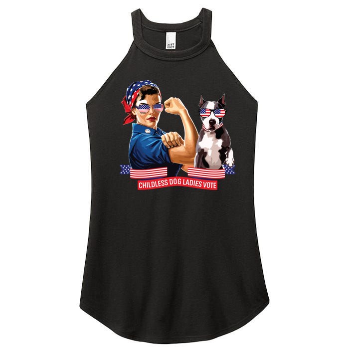 Childless Dog Lady Is Voting Kamala Election Usa 2024 Women's Perfect Tri Rocker Tank