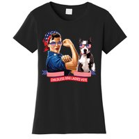 Childless Dog Lady Is Voting Kamala Election Usa 2024 Women's T-Shirt