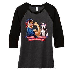 Childless Dog Lady Is Voting Kamala Election Usa 2024 Women's Tri-Blend 3/4-Sleeve Raglan Shirt