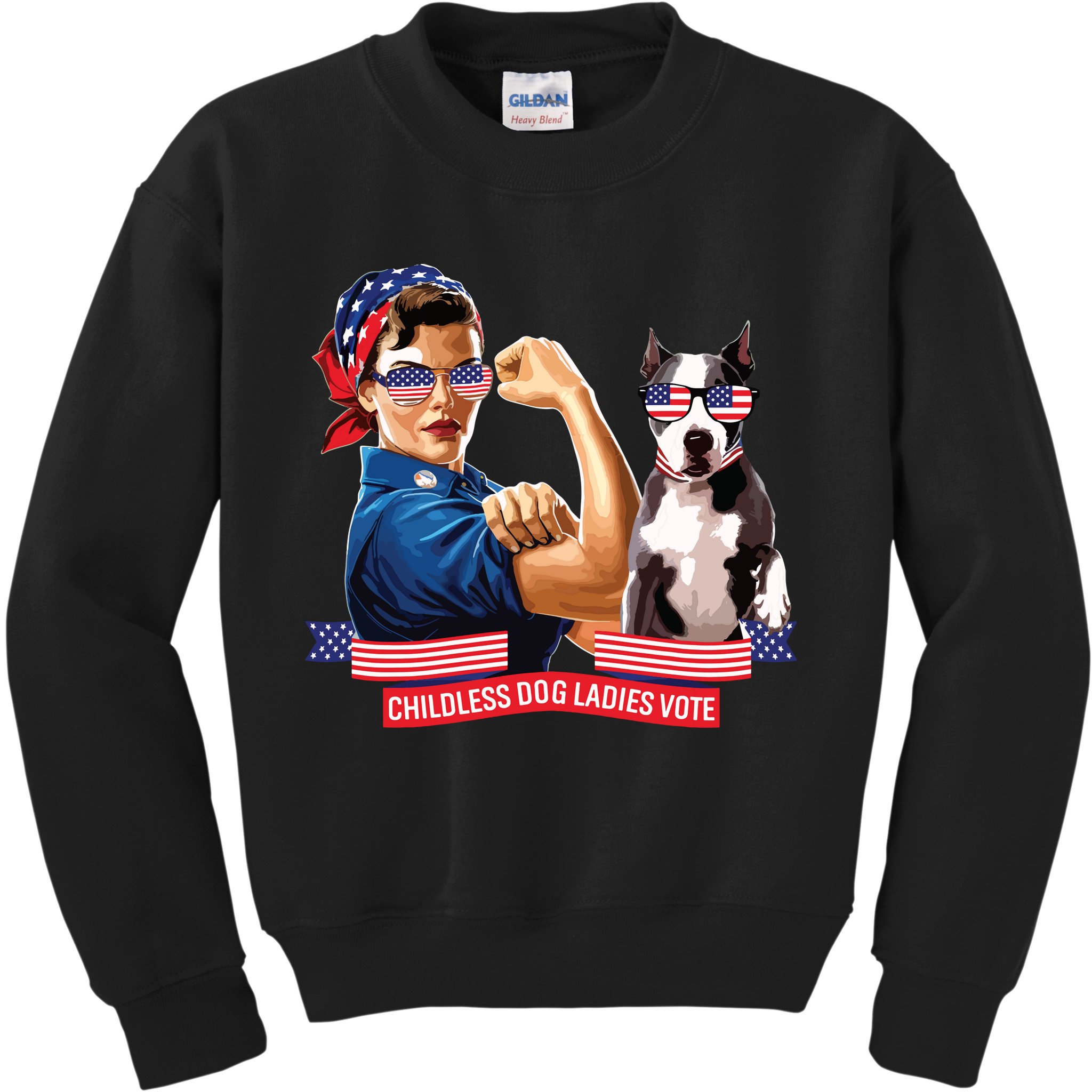 Childless Dog Lady Is Voting Kamala Election Usa 2024 Kids Sweatshirt