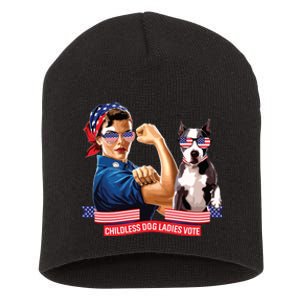 Childless Dog Lady Is Voting Kamala Election Usa 2024 Short Acrylic Beanie