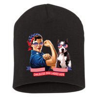 Childless Dog Lady Is Voting Kamala Election Usa 2024 Short Acrylic Beanie