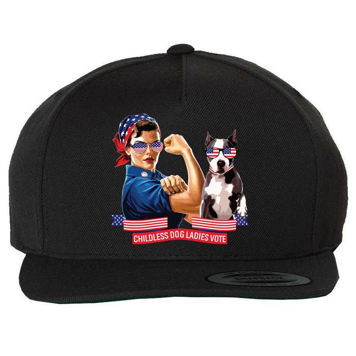 Childless Dog Lady Is Voting Kamala Election Usa 2024 Wool Snapback Cap