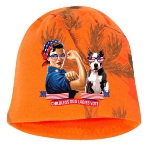 Childless Dog Lady Is Voting Kamala Election Usa 2024 Kati - Camo Knit Beanie