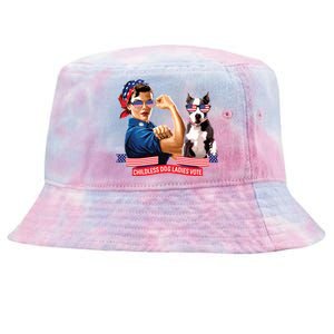 Childless Dog Lady Is Voting Kamala Election Usa 2024 Tie-Dyed Bucket Hat