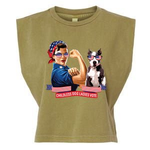 Childless Dog Lady Is Voting Kamala Election Usa 2024 Garment-Dyed Women's Muscle Tee