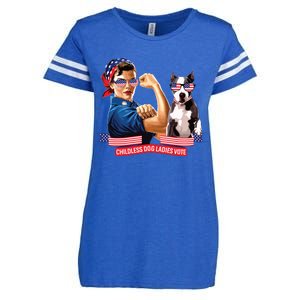 Childless Dog Lady Is Voting Kamala Election Usa 2024 Enza Ladies Jersey Football T-Shirt