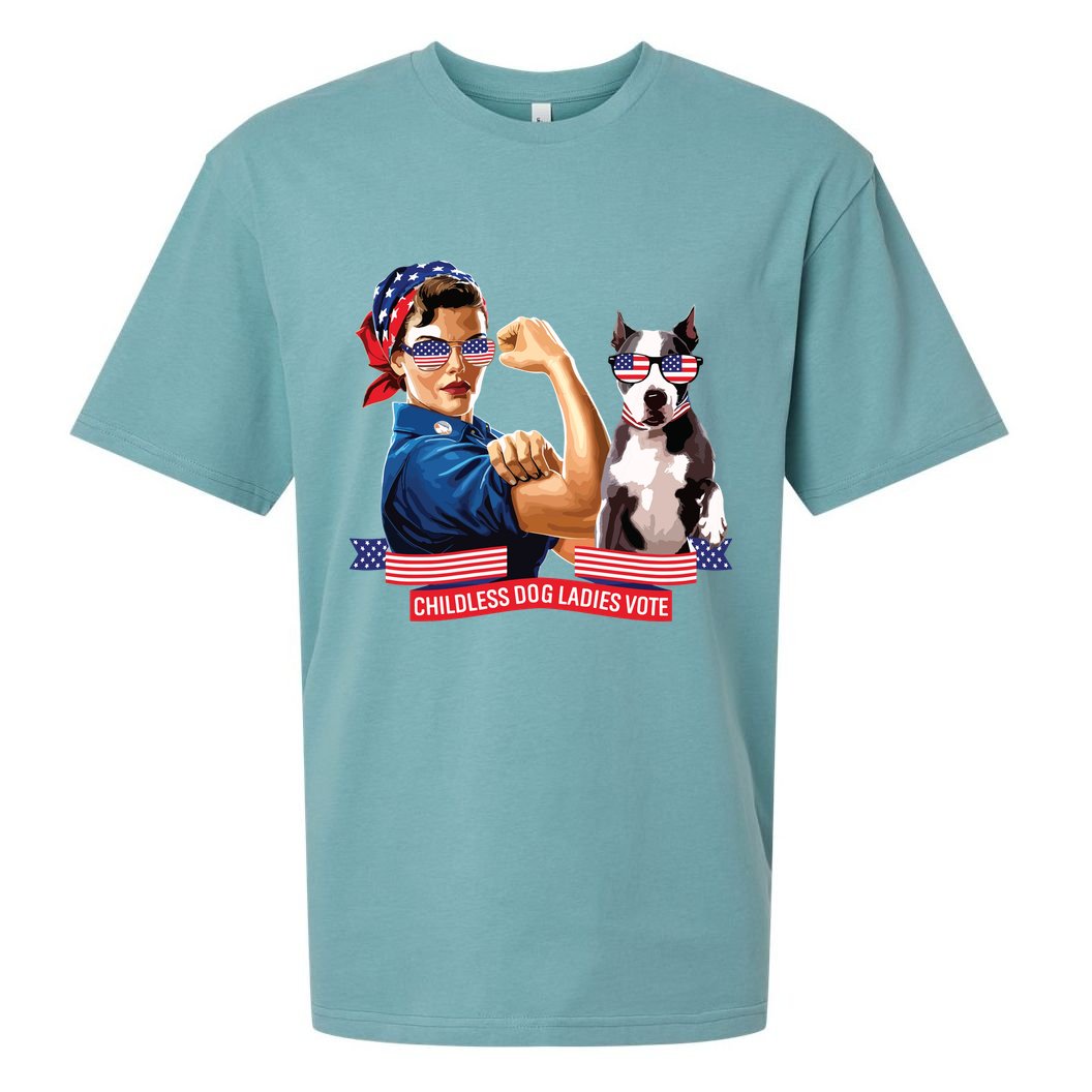 Childless Dog Lady Is Voting Kamala Election Usa 2024 Sueded Cloud Jersey T-Shirt