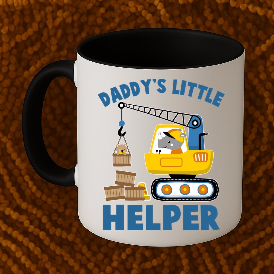 Cute Daddy's Little Helper Construction Mug