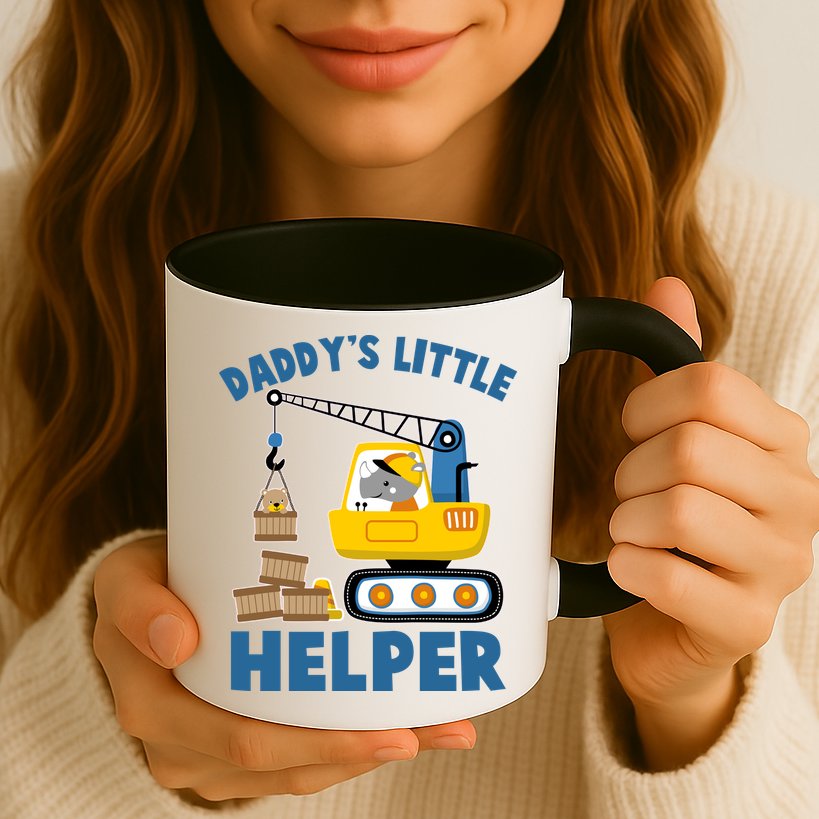 Cute Daddy's Little Helper Construction Mug