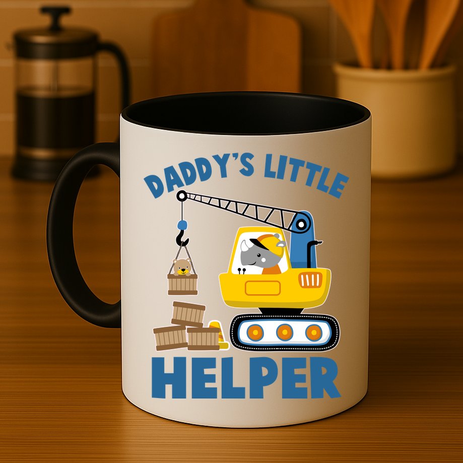 Cute Daddy's Little Helper Construction Mug