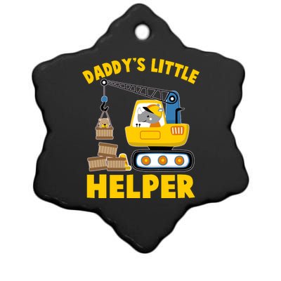 Cute Daddy's Little Helper Construction Ceramic Star Ornament