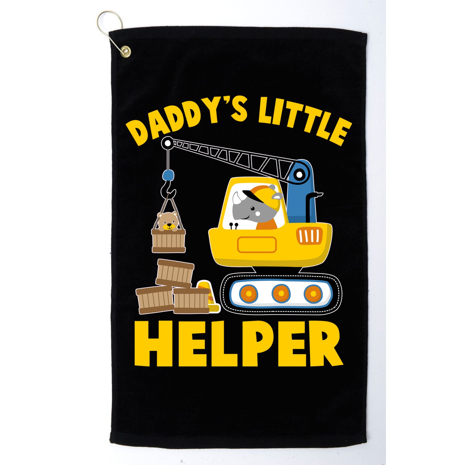 Cute Daddy's Little Helper Construction Golf Towel