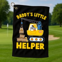 Cute Daddy's Little Helper Construction Golf Towel