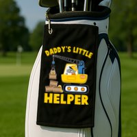 Cute Daddy's Little Helper Construction Golf Towel
