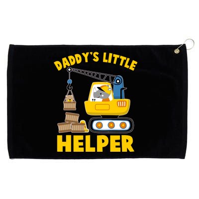 Cute Daddy's Little Helper Construction Grommeted Golf Towel