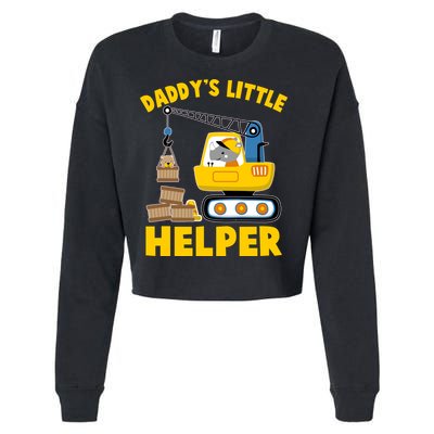 Cute Daddy's Little Helper Construction Cropped Pullover Crew