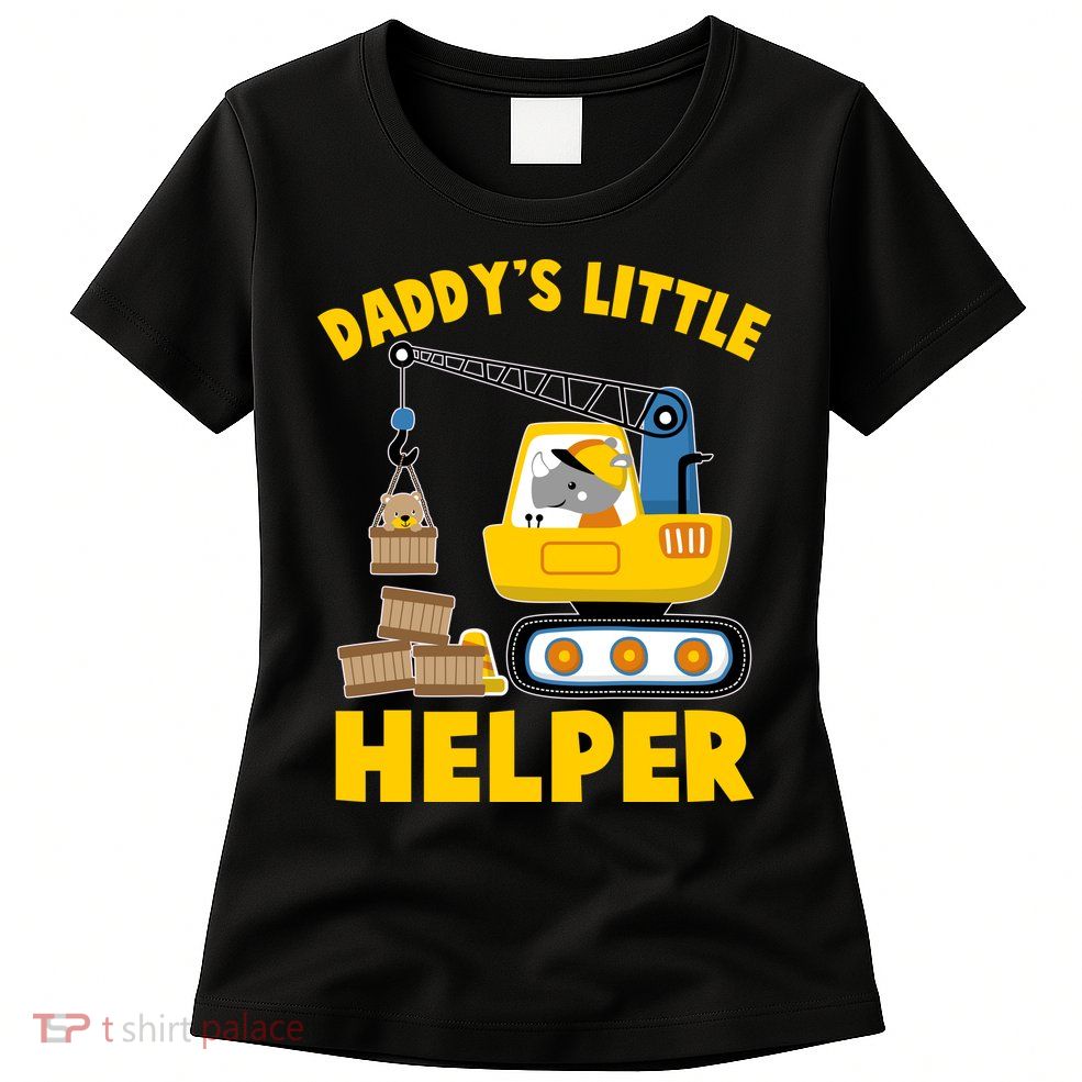 Cute Daddy's Little Helper Construction Womens T-Shirt