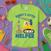 Cute Daddy's Little Helper Construction Kids T-Shirt