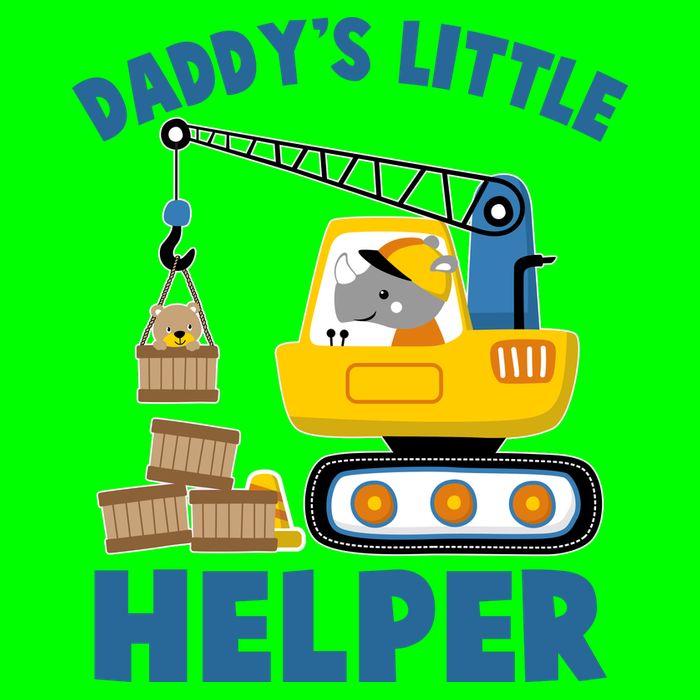 Cute Daddy's Little Helper Construction Kids T-Shirt