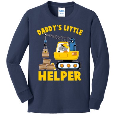 Cute Daddy's Little Helper Construction Kids Long Sleeve Shirt