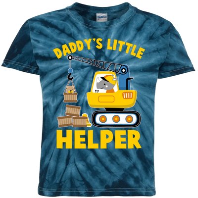 Cute Daddy's Little Helper Construction Kids Tie-Dye T-Shirt