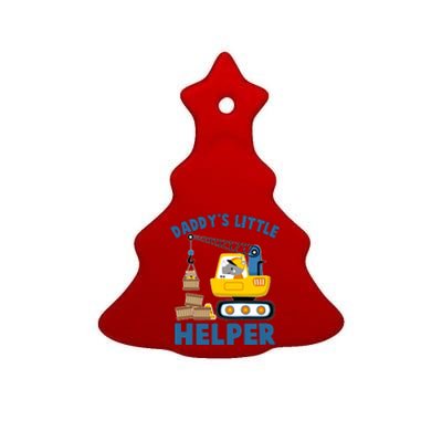 Cute Daddy's Little Helper Construction Ceramic Tree Ornament