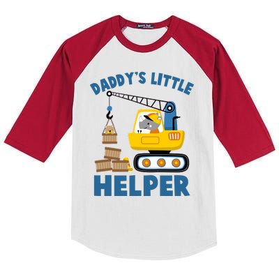 Cute Daddy's Little Helper Construction Kids Colorblock Raglan Jersey