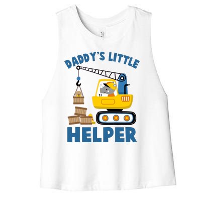 Cute Daddy's Little Helper Construction Women's Racerback Cropped Tank