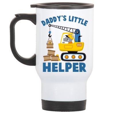 Cute Daddy's Little Helper Construction Stainless Steel Travel Mug