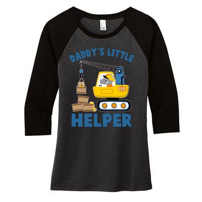 Cute Daddy's Little Helper Construction Women's Tri-Blend 3/4-Sleeve Raglan Shirt