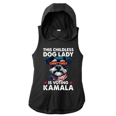 Childless Dog Lady Kamala Harris 2024 Miniature Schnauzer Ladies PosiCharge Tri-Blend Wicking Draft Hoodie Tank