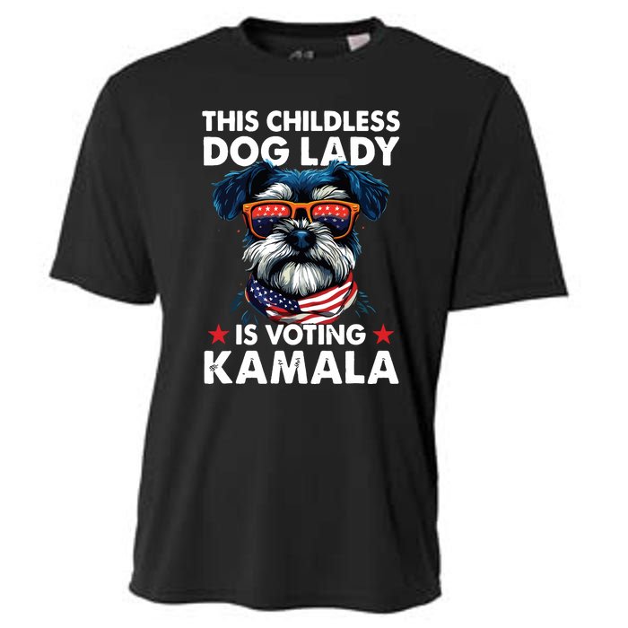 Childless Dog Lady Kamala Harris 2024 Miniature Schnauzer Cooling Performance Crew T-Shirt