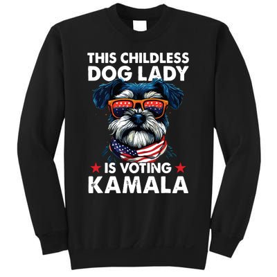 Childless Dog Lady Kamala Harris 2024 Miniature Schnauzer Sweatshirt