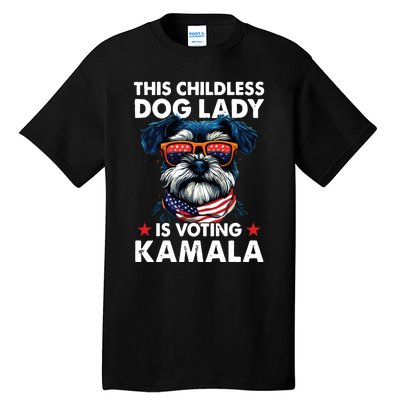 Childless Dog Lady Kamala Harris 2024 Miniature Schnauzer Tall T-Shirt