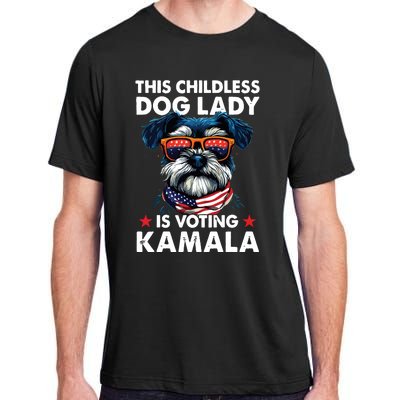 Childless Dog Lady Kamala Harris 2024 Miniature Schnauzer Adult ChromaSoft Performance T-Shirt