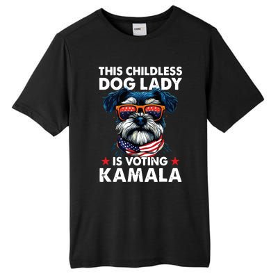 Childless Dog Lady Kamala Harris 2024 Miniature Schnauzer Tall Fusion ChromaSoft Performance T-Shirt