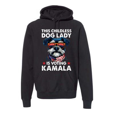 Childless Dog Lady Kamala Harris 2024 Miniature Schnauzer Premium Hoodie