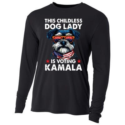 Childless Dog Lady Kamala Harris 2024 Miniature Schnauzer Cooling Performance Long Sleeve Crew