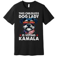 Childless Dog Lady Kamala Harris 2024 Miniature Schnauzer Premium T-Shirt