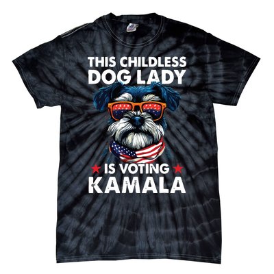 Childless Dog Lady Kamala Harris 2024 Miniature Schnauzer Tie-Dye T-Shirt