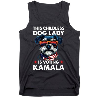 Childless Dog Lady Kamala Harris 2024 Miniature Schnauzer Tank Top