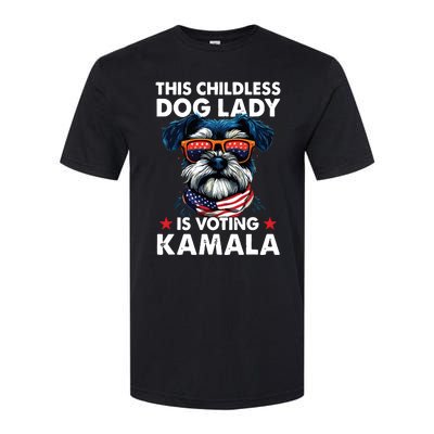 Childless Dog Lady Kamala Harris 2024 Miniature Schnauzer Softstyle CVC T-Shirt