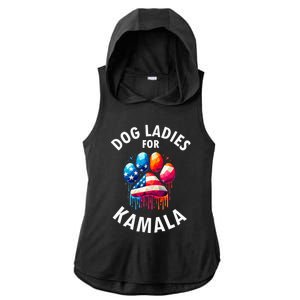 Childless Dog Ladies Dog Furr Kamala 2024 Ladies PosiCharge Tri-Blend Wicking Draft Hoodie Tank