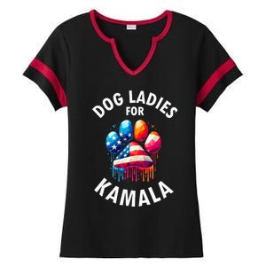 Childless Dog Ladies Dog Furr Kamala 2024 Ladies Halftime Notch Neck Tee