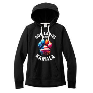 Childless Dog Ladies Dog Furr Kamala 2024 Women's Fleece Hoodie