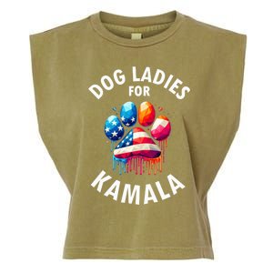 Childless Dog Ladies Dog Furr Kamala 2024 Garment-Dyed Women's Muscle Tee