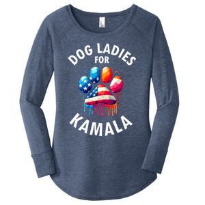 Childless Dog Ladies Dog Furr Kamala 2024 Women's Perfect Tri Tunic Long Sleeve Shirt